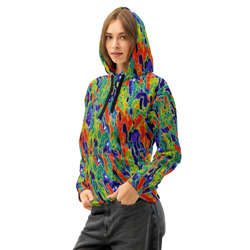 Liquid Tropics on Cotton Hoodie — Left Front