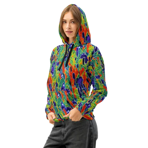 Liquid Tropics on a Cotton Hoodie