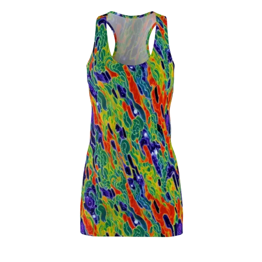 Liquid Tropics on a Racerback Dress