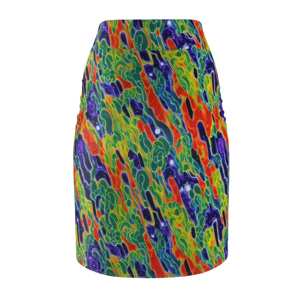 Liquid Tropics on Pencil Skirt — Back