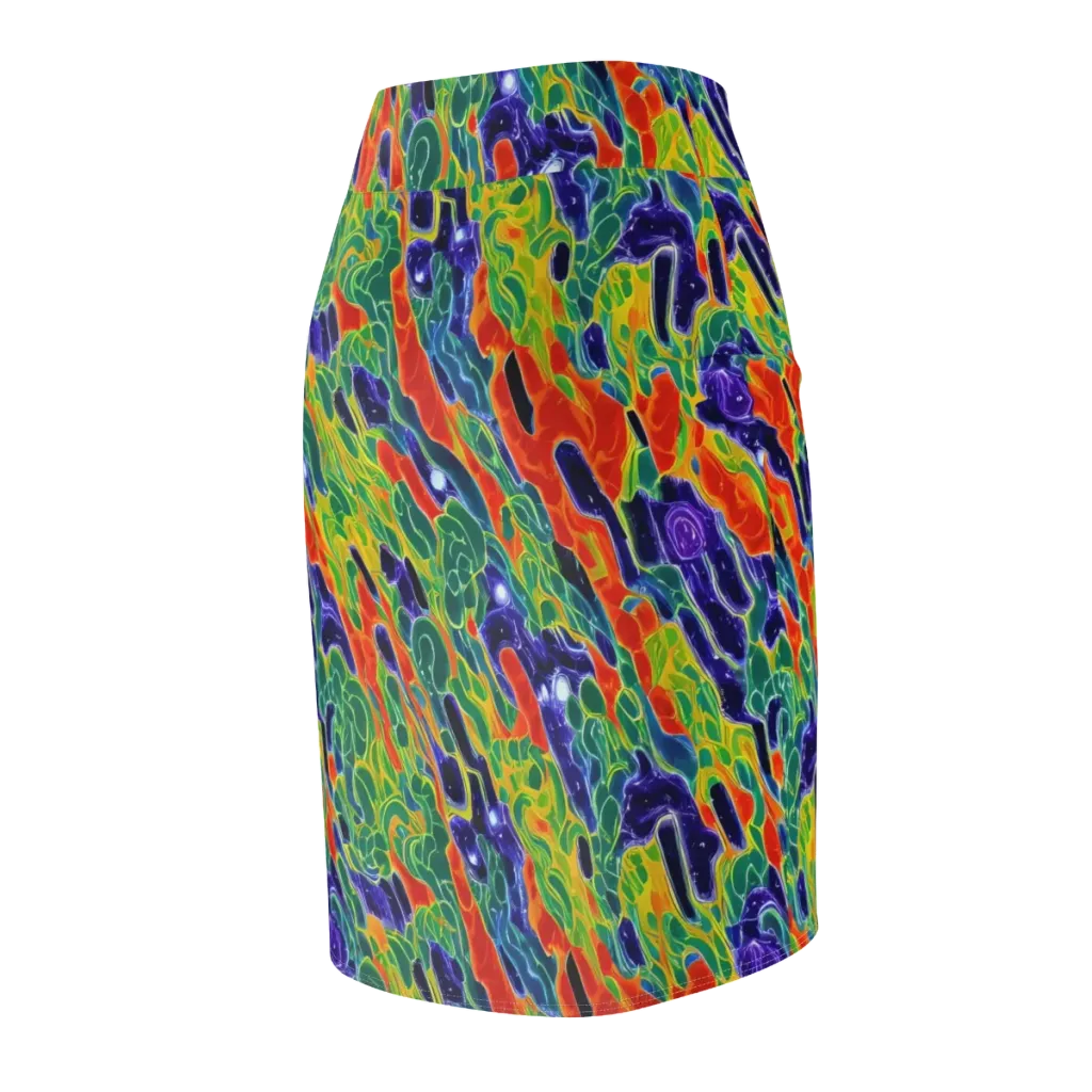 Liquid Tropics on Pencil Skirt — Back Side