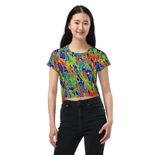 Liquid Tropics on a Crop Tee
