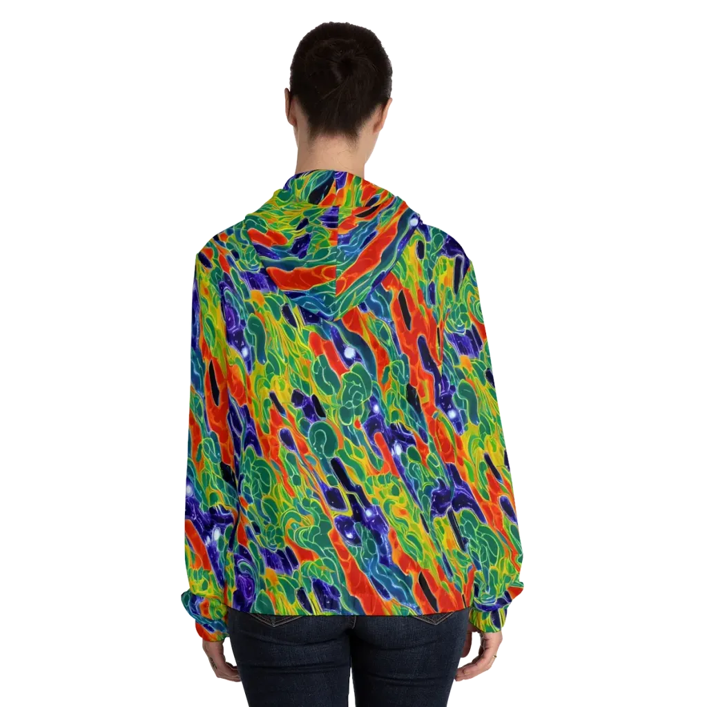 Liquid Tropics on Women's Full-Zip Hoodie — Back On Person