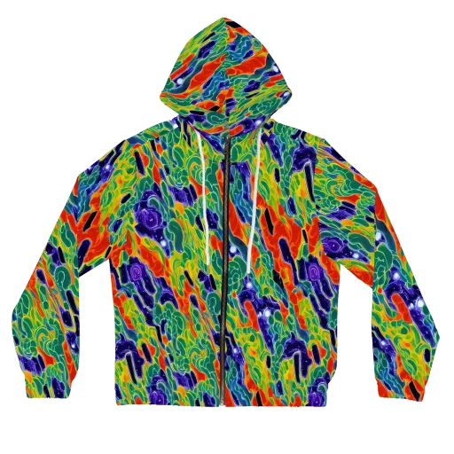 Liquid Tropics on a Women's Full-Zip Hoodie