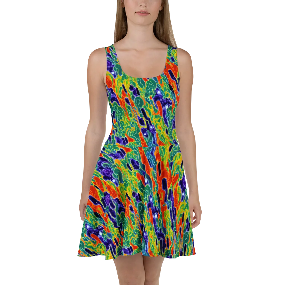 Liquid Tropics on Skater Dress — Front