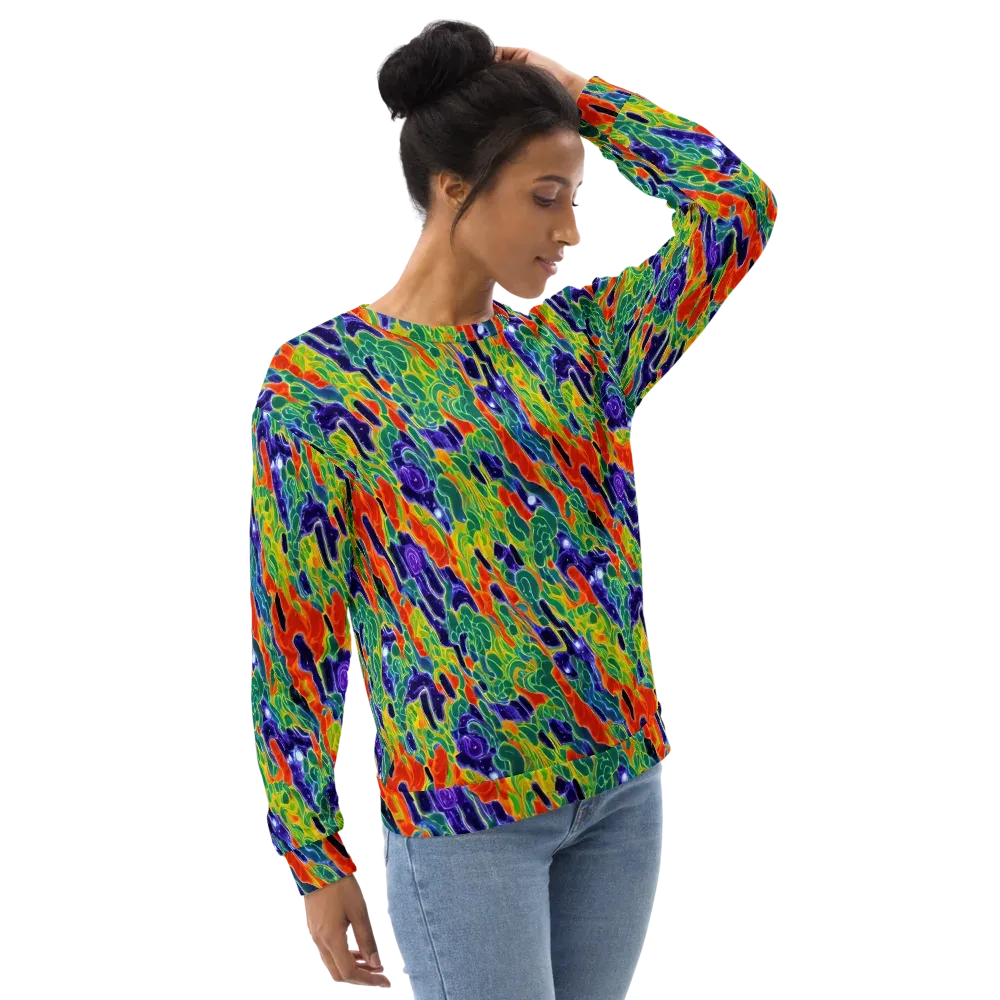 Liquid Tropics on Sweatshirt — Right Front