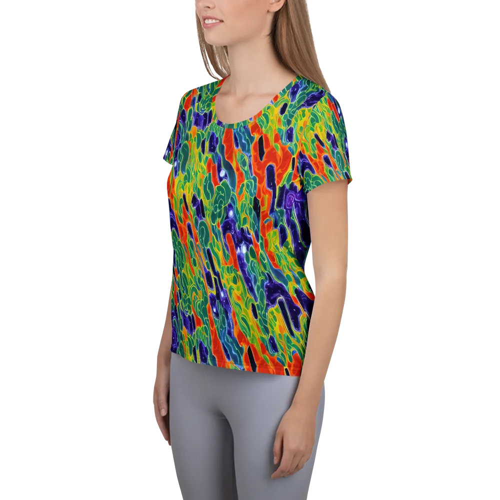 Liquid Tropics on Women's Athletic T-Shirt — Left