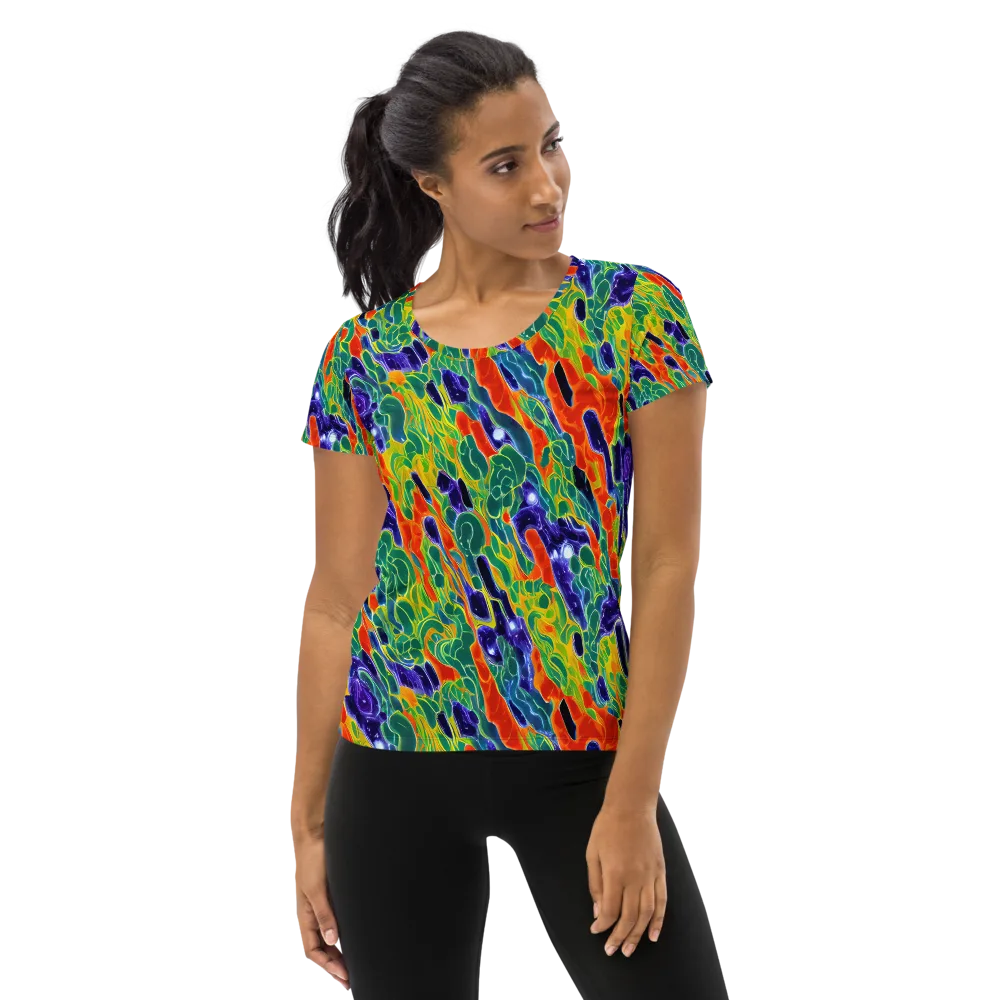 Liquid Tropics on Women's Athletic T-Shirt — Front