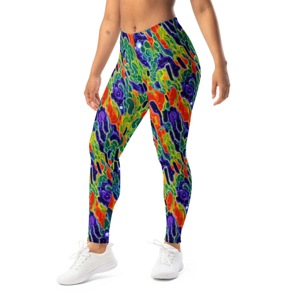 Liquid Tropics on Leggings — Left Front