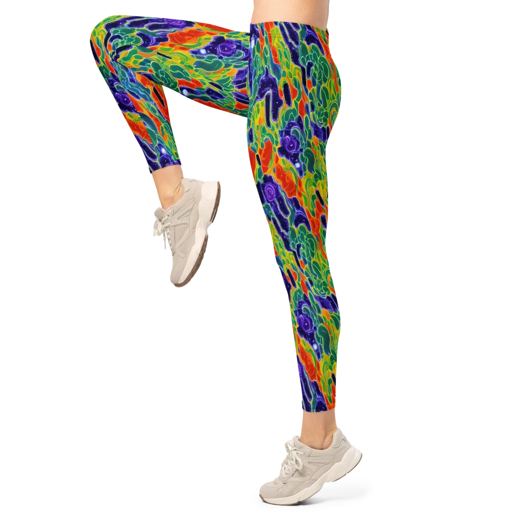 Liquid Tropics on Leggings — Left