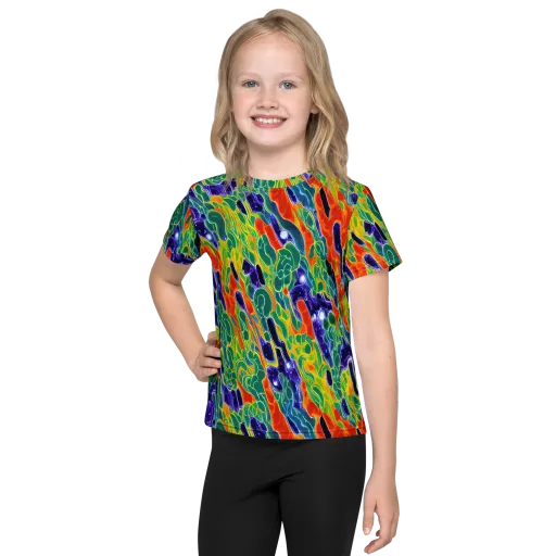 Liquid Tropics on a Kids Crew Neck T-Shirt