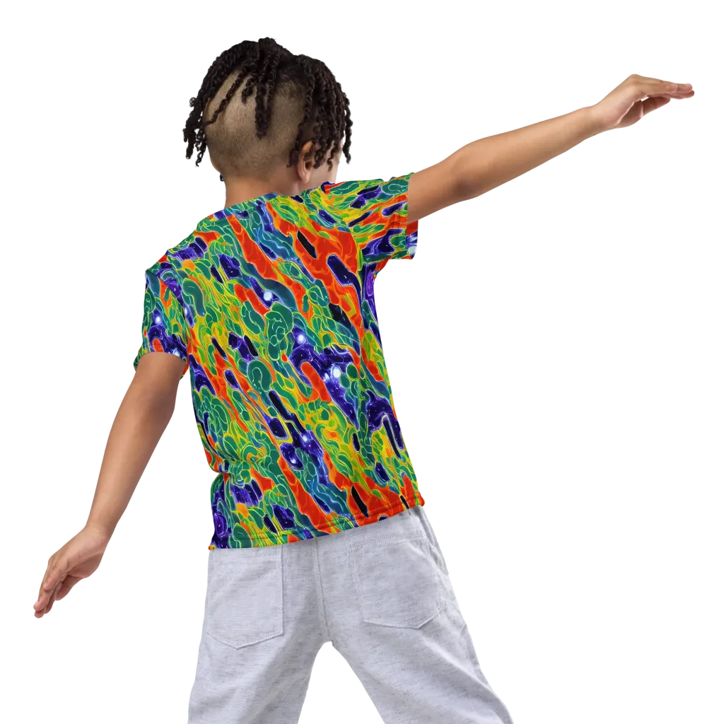 Liquid Tropics on Kids Crew Neck T-Shirt — Back
