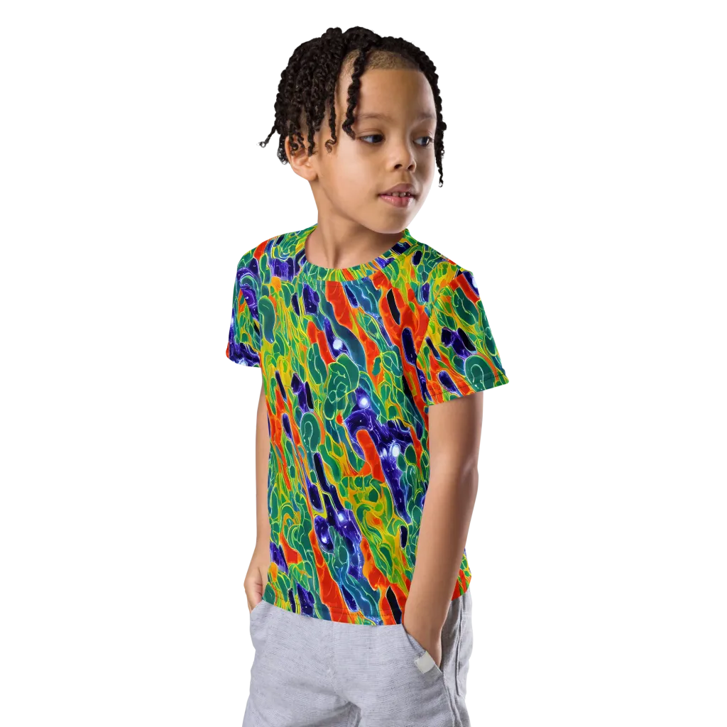 Liquid Tropics on Kids Crew Neck T-Shirt — Left Front
