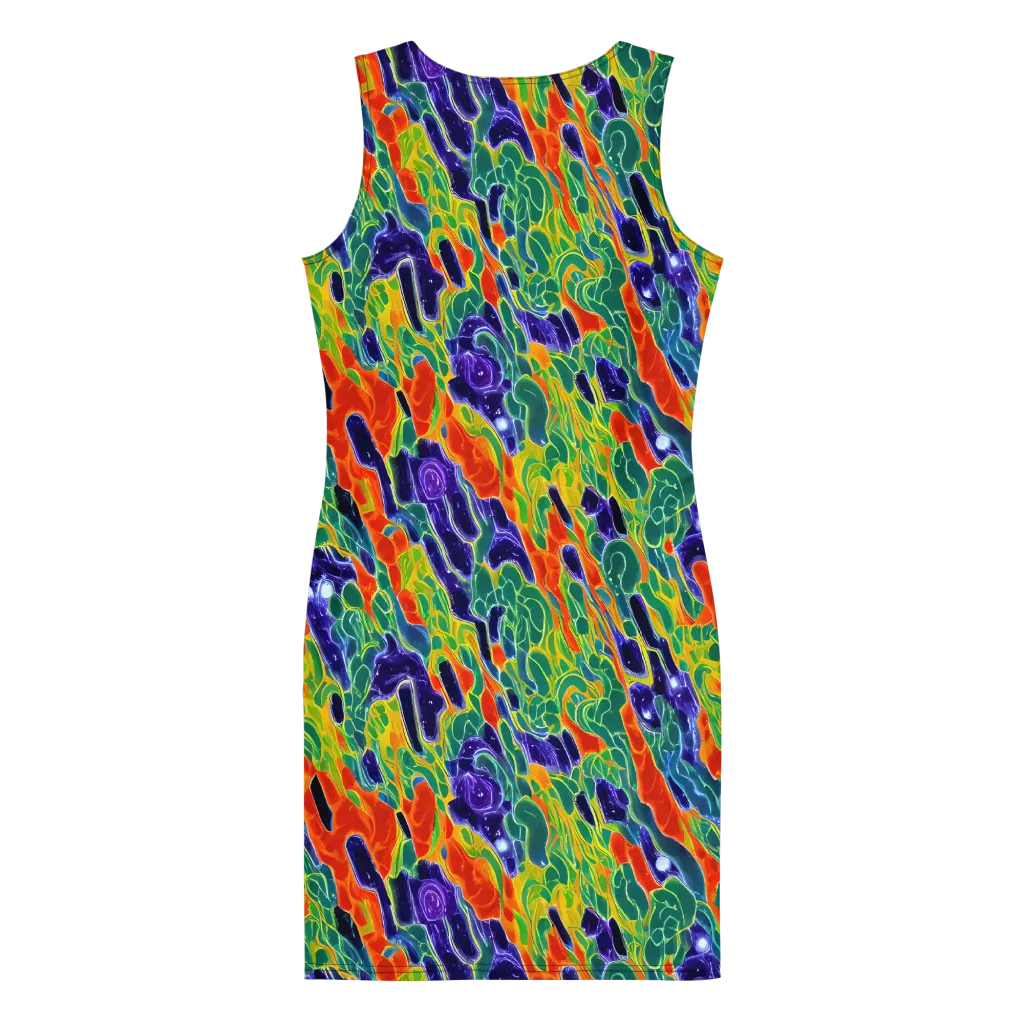 Liquid Tropics on Bodycon Dress — Back