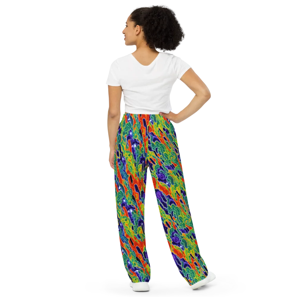 Liquid Tropics on Wide-Leg Pants — Back