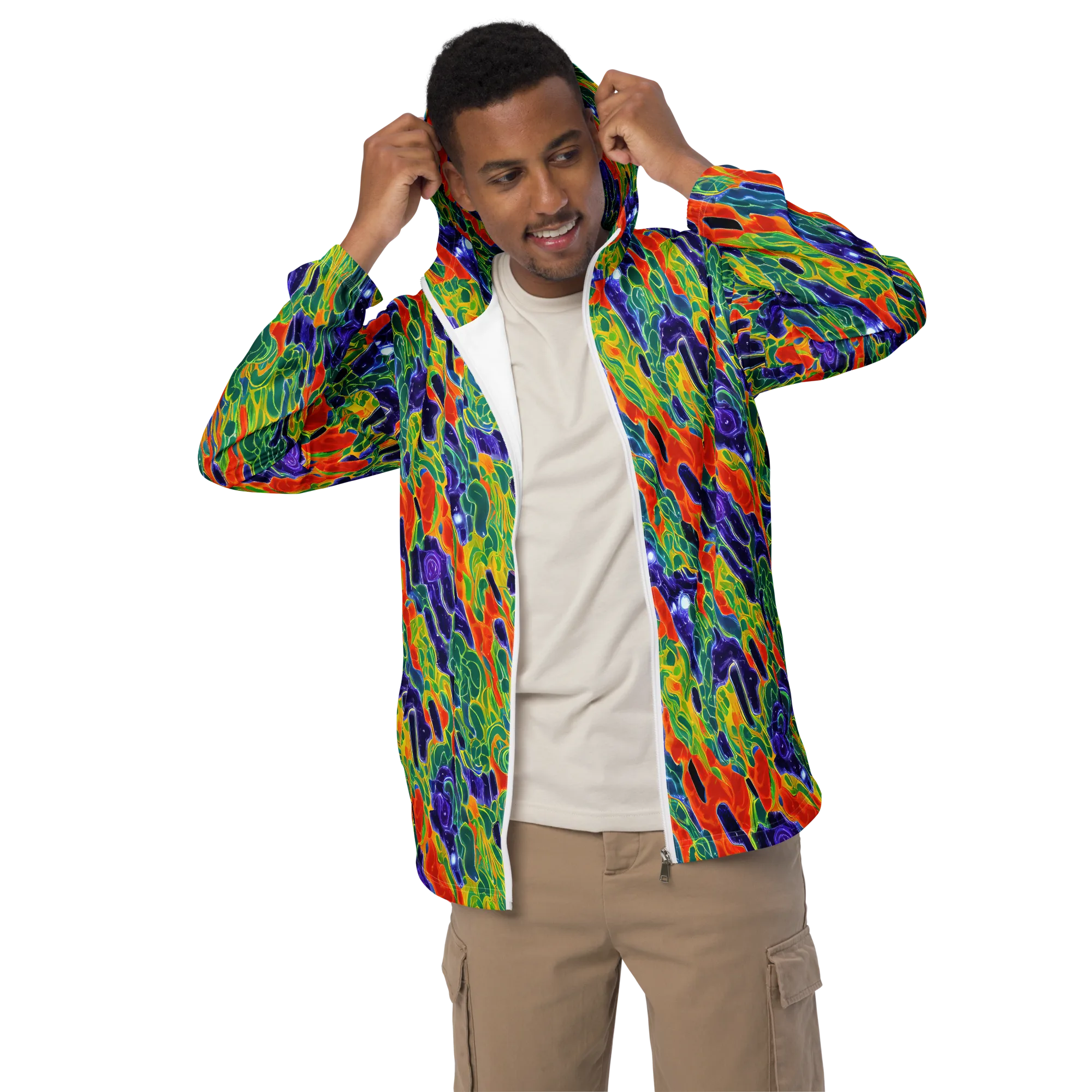 Liquid Tropics on Men's Windbreaker — Front