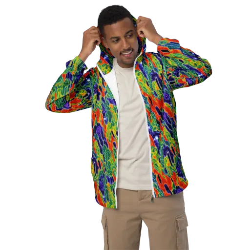 Liquid Tropics on a Men's Windbreaker