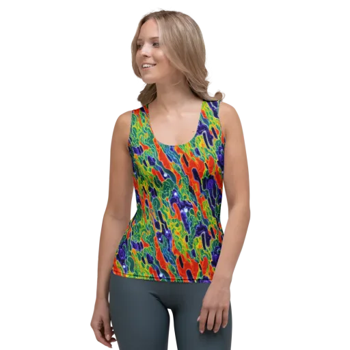 Liquid Tropics on a Women's Tank Top