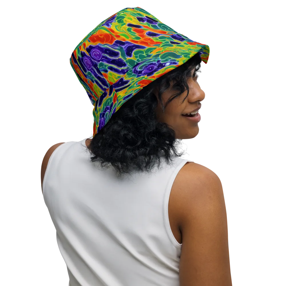 Liquid Tropics on Reversible Bucket Hat — Right Outside