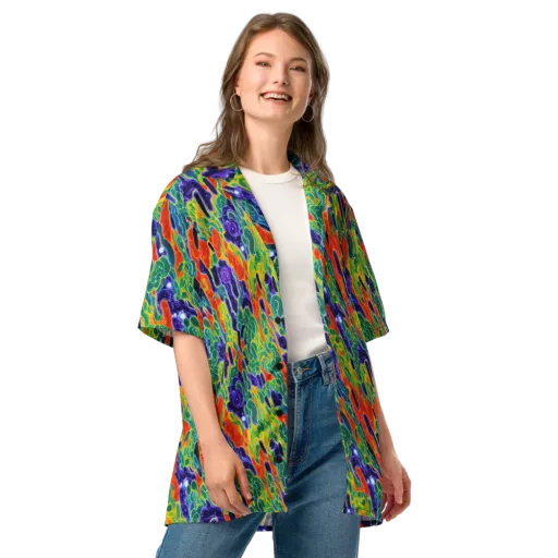 Liquid Tropics on a Button Shirt