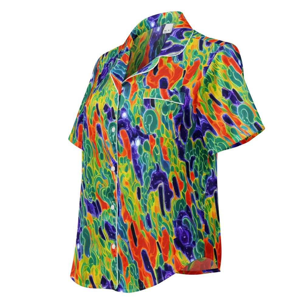 Liquid Tropics on Women's Short Sleeve Pajama Top — Left Front