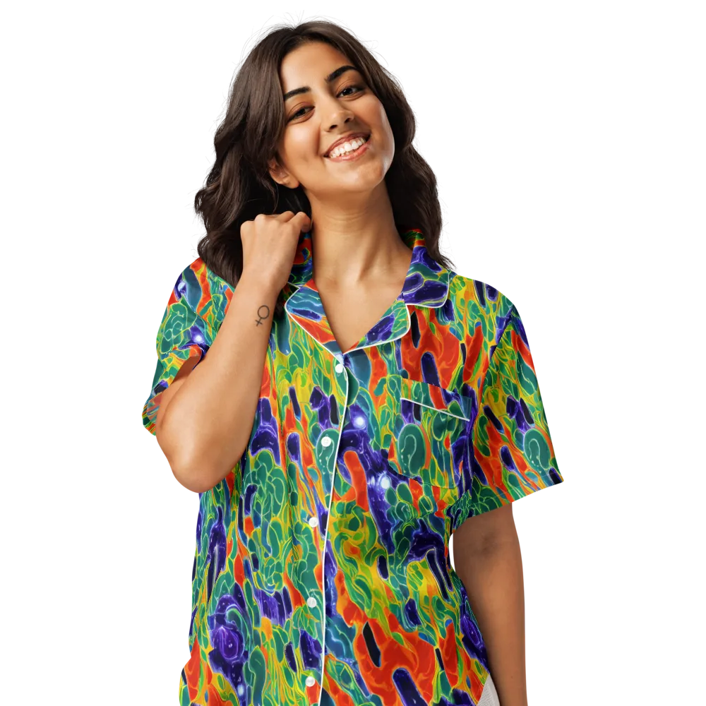 Liquid Tropics on Women's Short Sleeve Pajama Top — Front