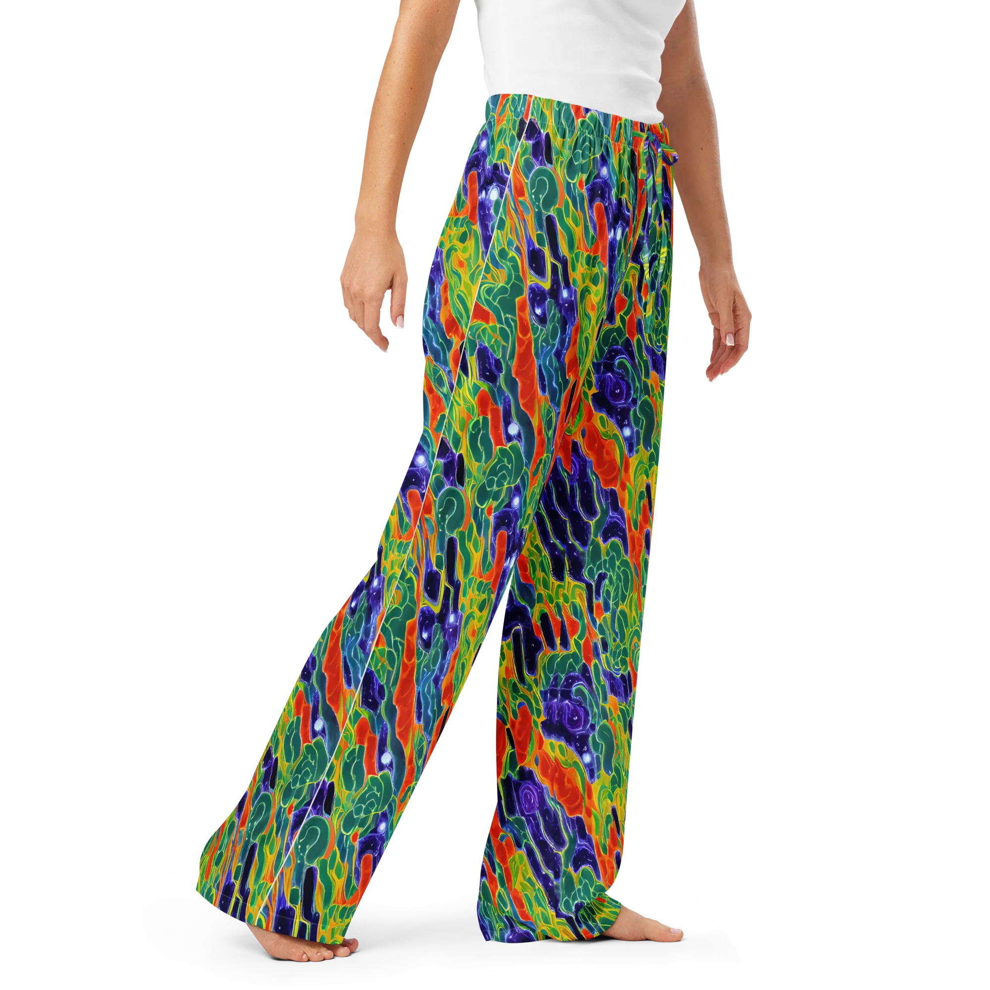 Liquid Tropics on Women's Pajama Pants — Right Front