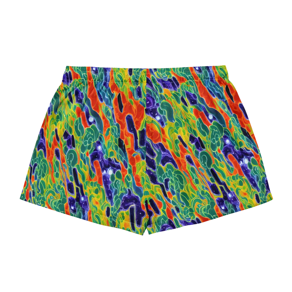 Liquid Tropics on Women's Pajama Shorts — Back