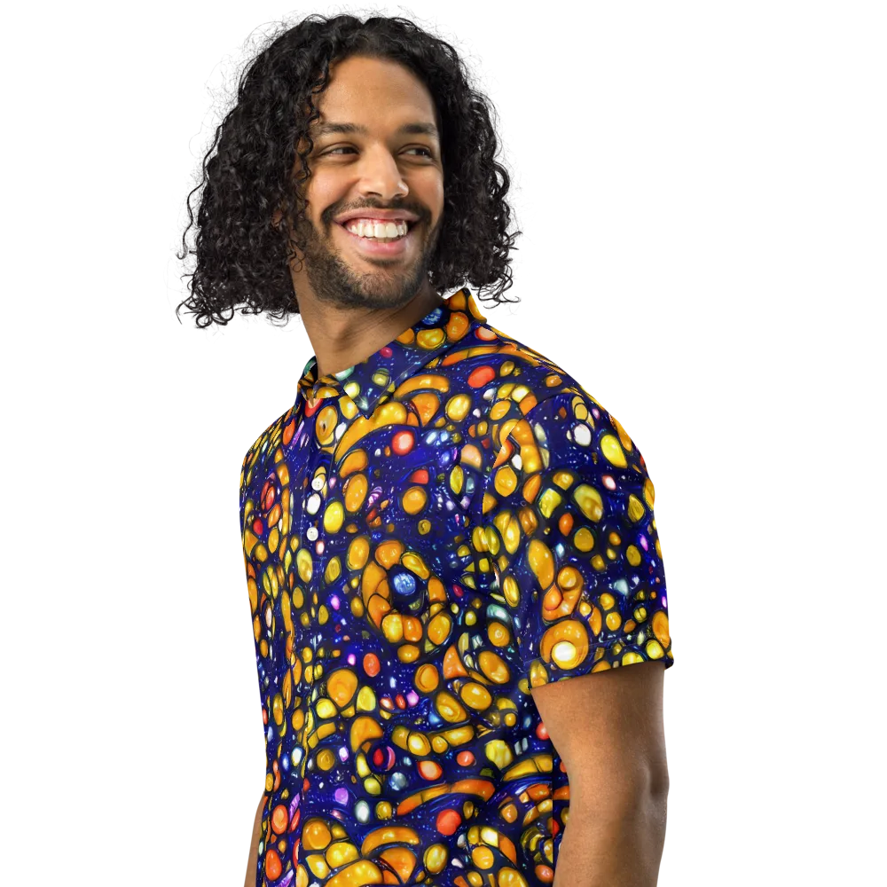 Ultramarine Carnival on Men's Slim Fit Polo Shirt — Left Front