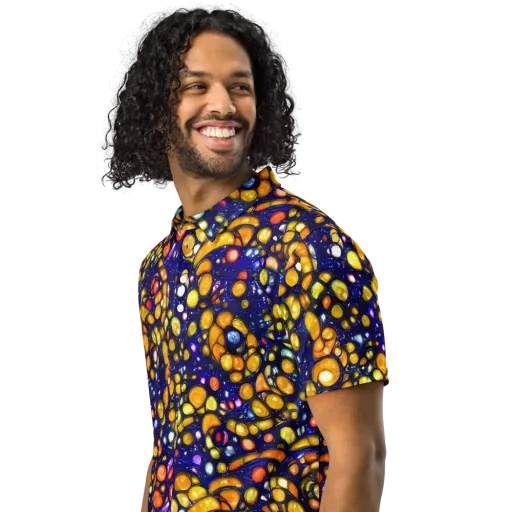 Ultramarine Carnival on a Men's Slim Fit Polo Shirt