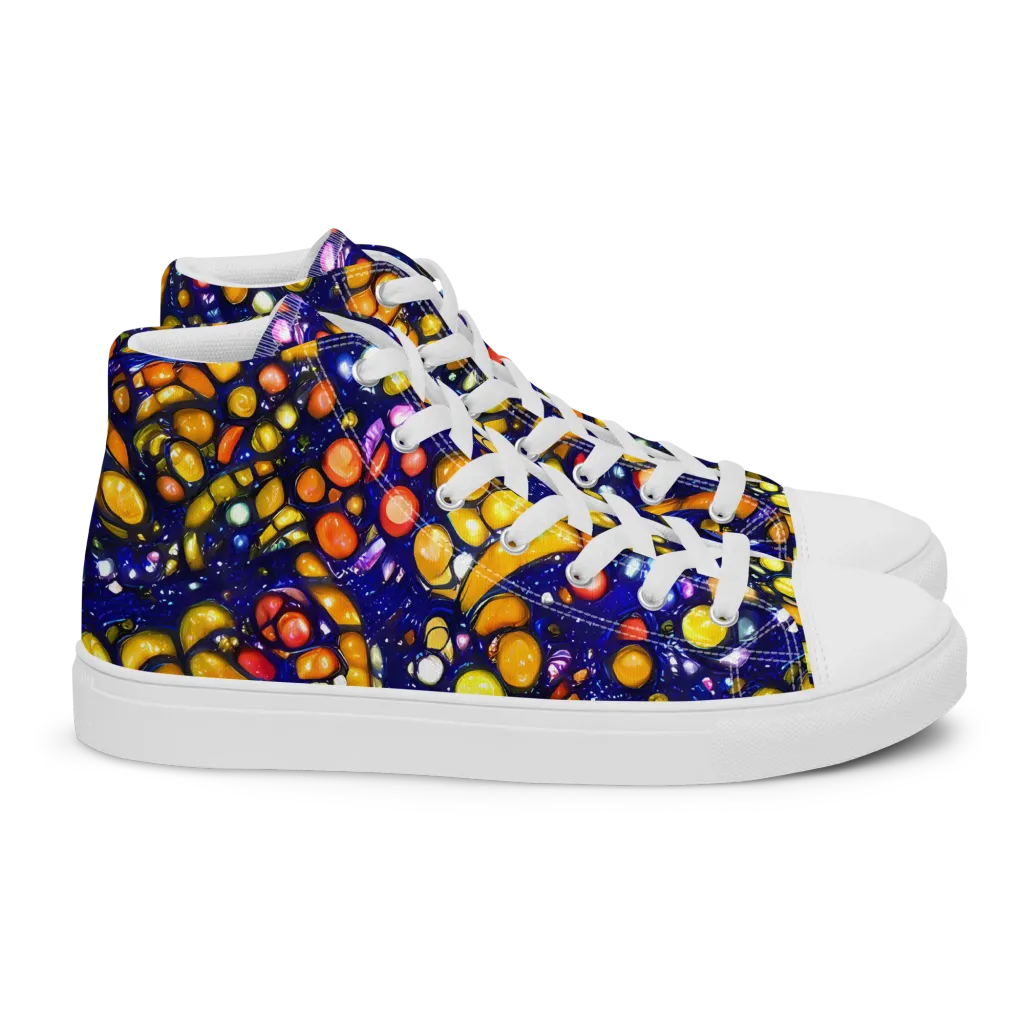 Ultramarine Carnival on Women's High Top Canvas Shoes — Right
