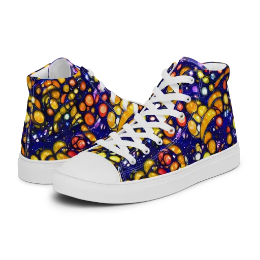 Ultramarine Carnival on a Women's High Top Canvas Shoes