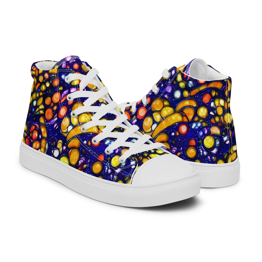 Ultramarine Carnival on Women's High Top Canvas Shoes — Right