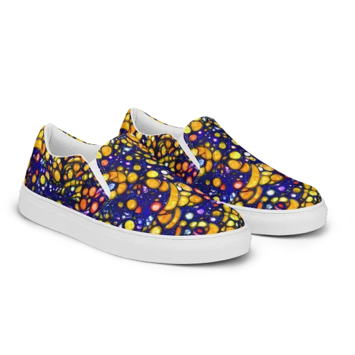 Ultramarine Carnival on a Men's Slip-On Canvas Shoes
