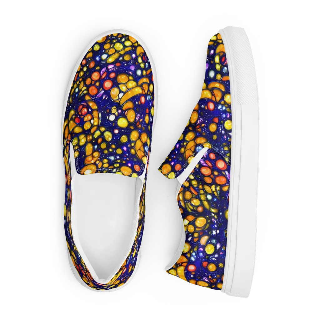 Ultramarine Carnival on Men's Slip-On Canvas Shoes — Front