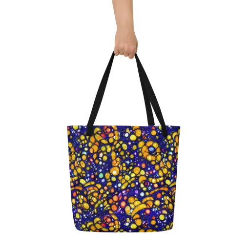 Ultramarine Carnival on a Large Tote Bag W/ Pocket