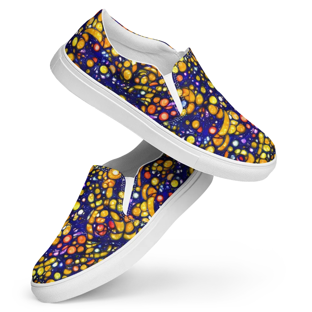 Ultramarine Carnival on Women's Slip-On Canvas Shoes — Front