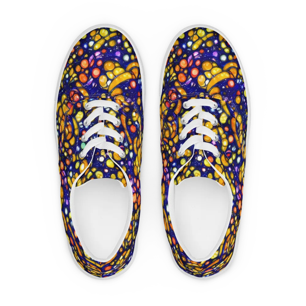 Ultramarine Carnival on Men's Lace-Up Canvas Shoes — Front