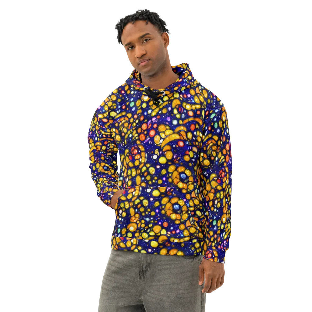 Ultramarine Carnival on Cotton Hoodie — Left Front