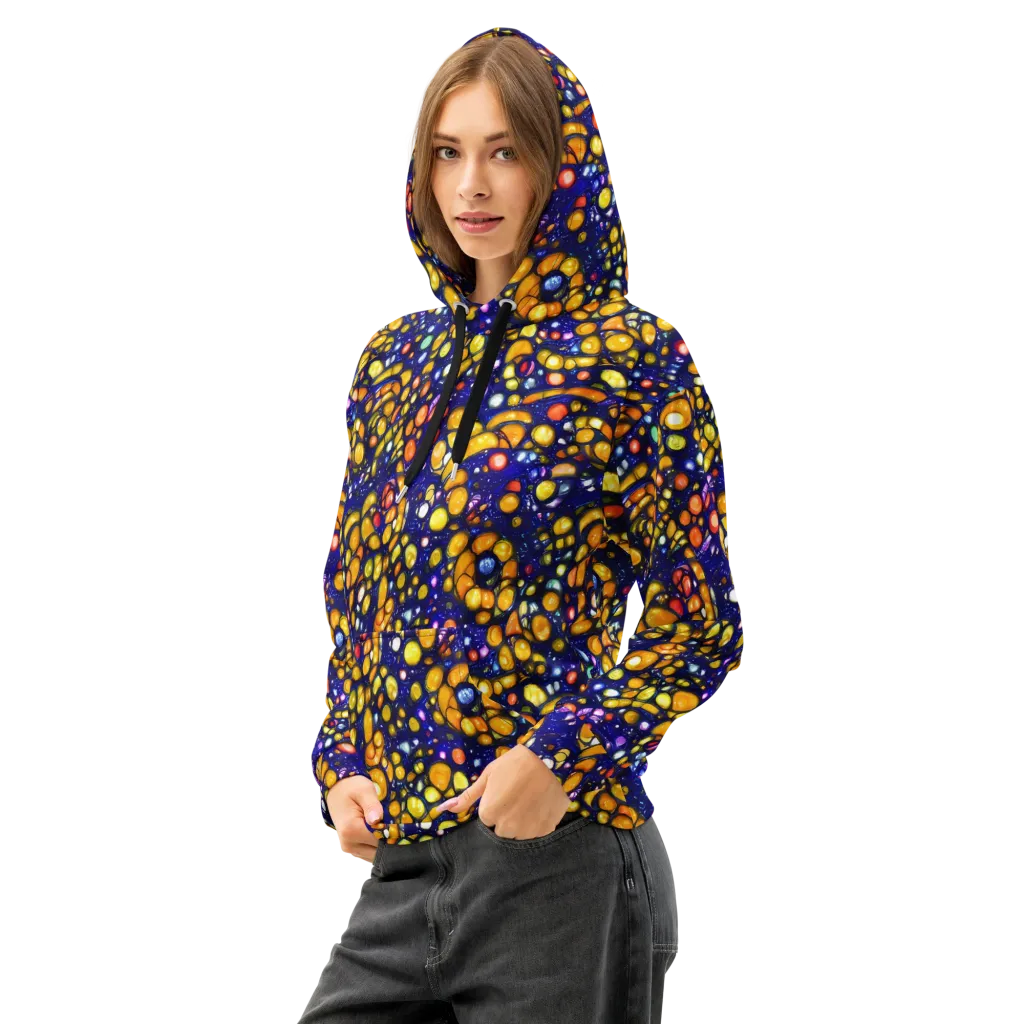 Ultramarine Carnival on Cotton Hoodie — Left Front