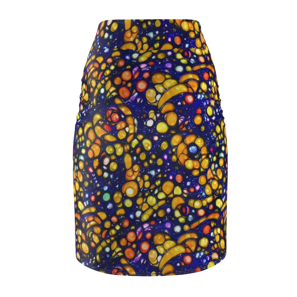 Ultramarine Carnival on Pencil Skirt — Back