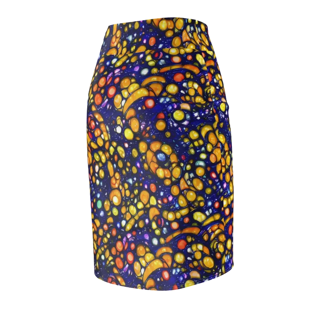 Ultramarine Carnival on Pencil Skirt — Back Side