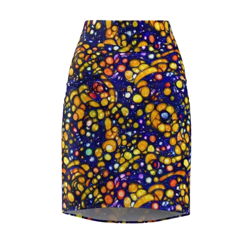 Ultramarine Carnival on a Pencil Skirt