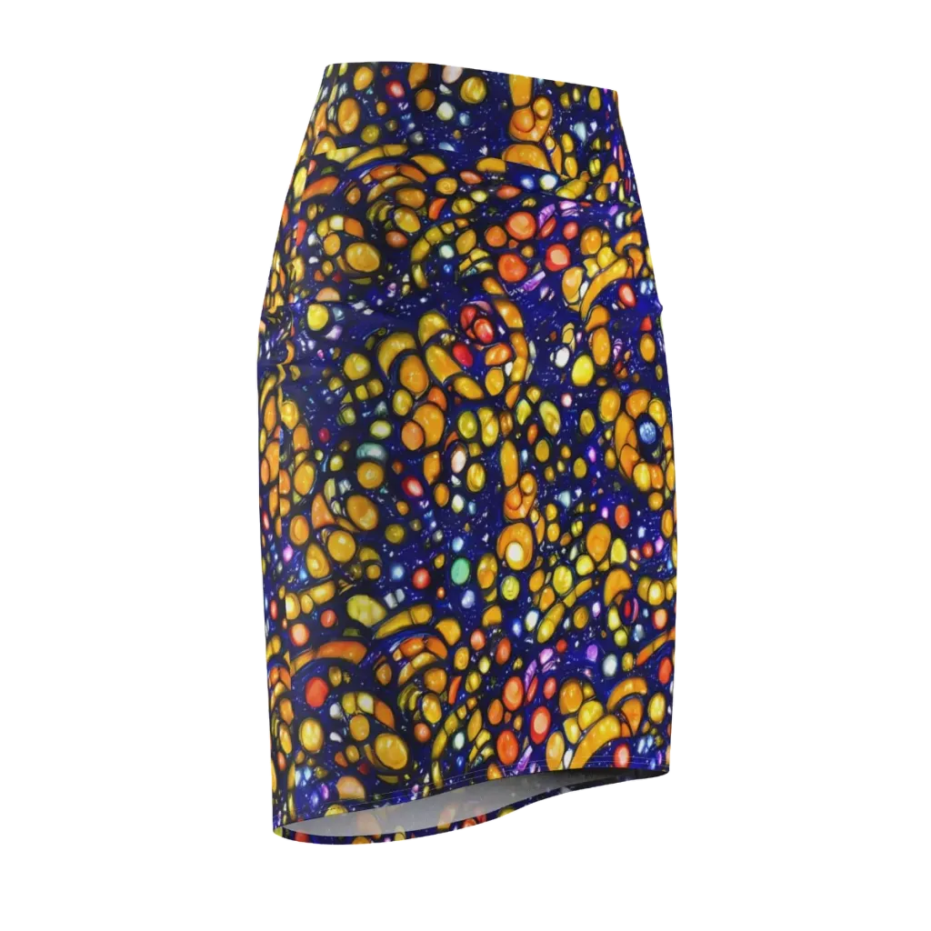 Ultramarine Carnival on Pencil Skirt — Front Side