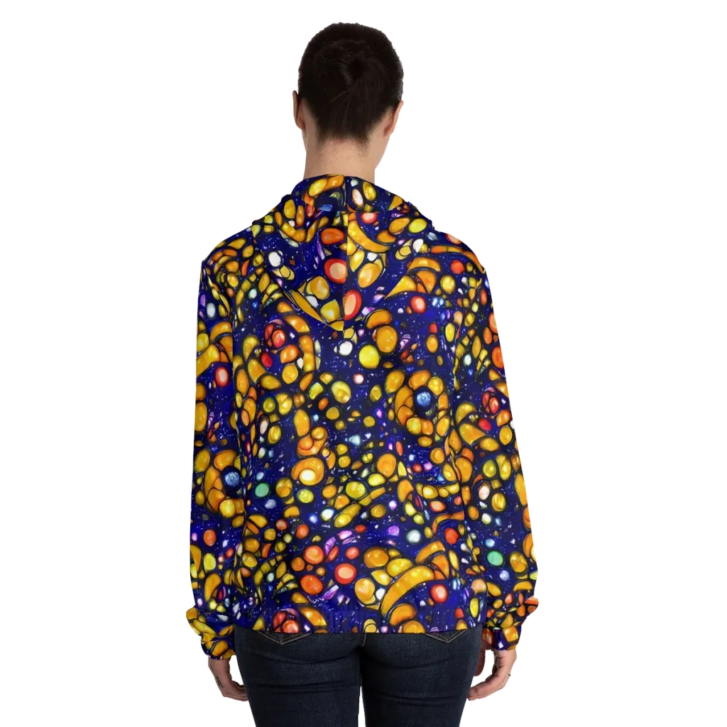 Ultramarine Carnival on Women's Full-Zip Hoodie — Back On Person