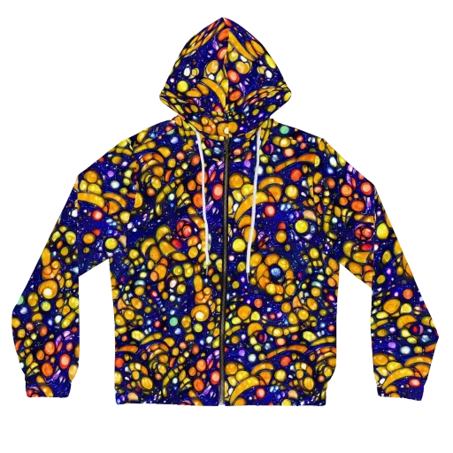 Ultramarine Carnival on a Women's Full-Zip Hoodie