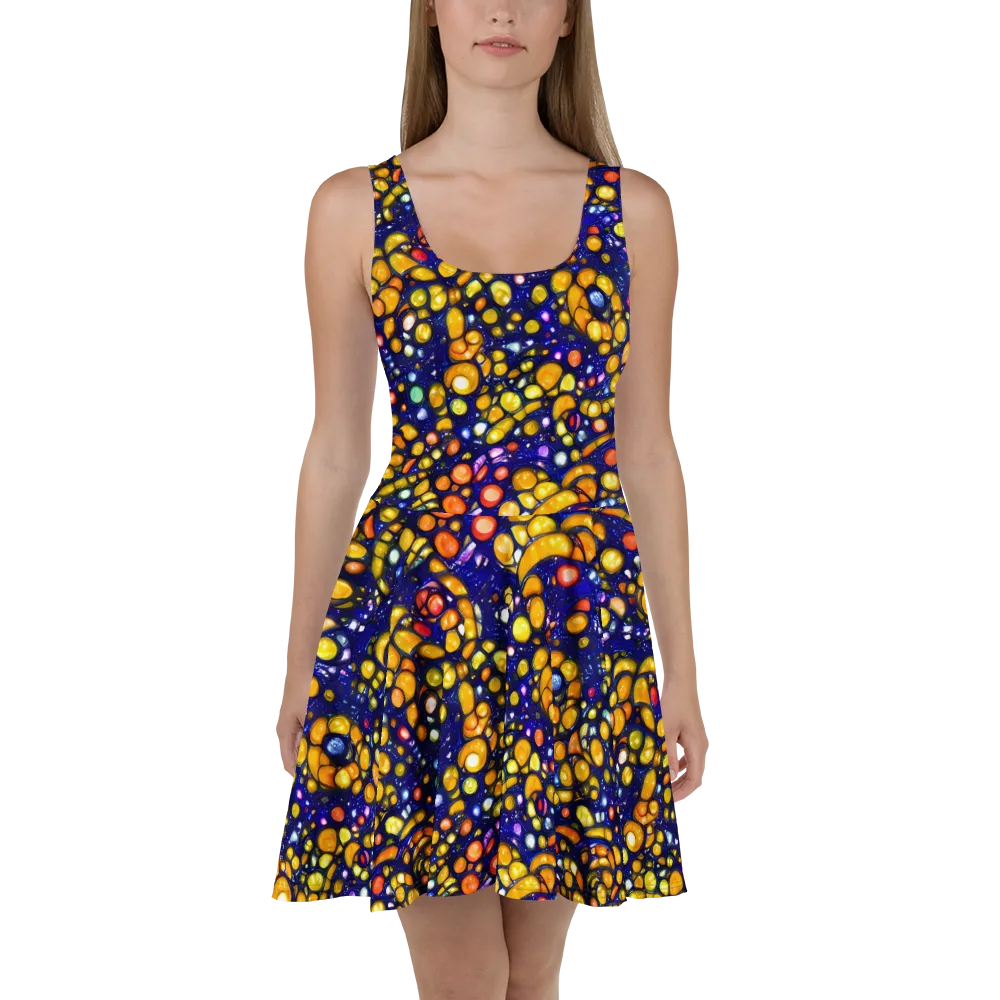 Ultramarine Carnival on Skater Dress — Front