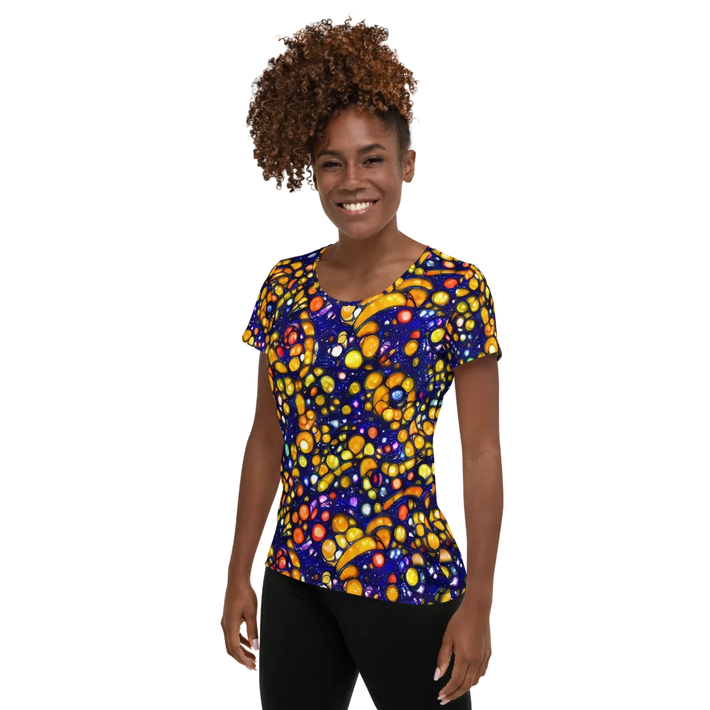 Ultramarine Carnival on Women's Athletic T-Shirt — Left