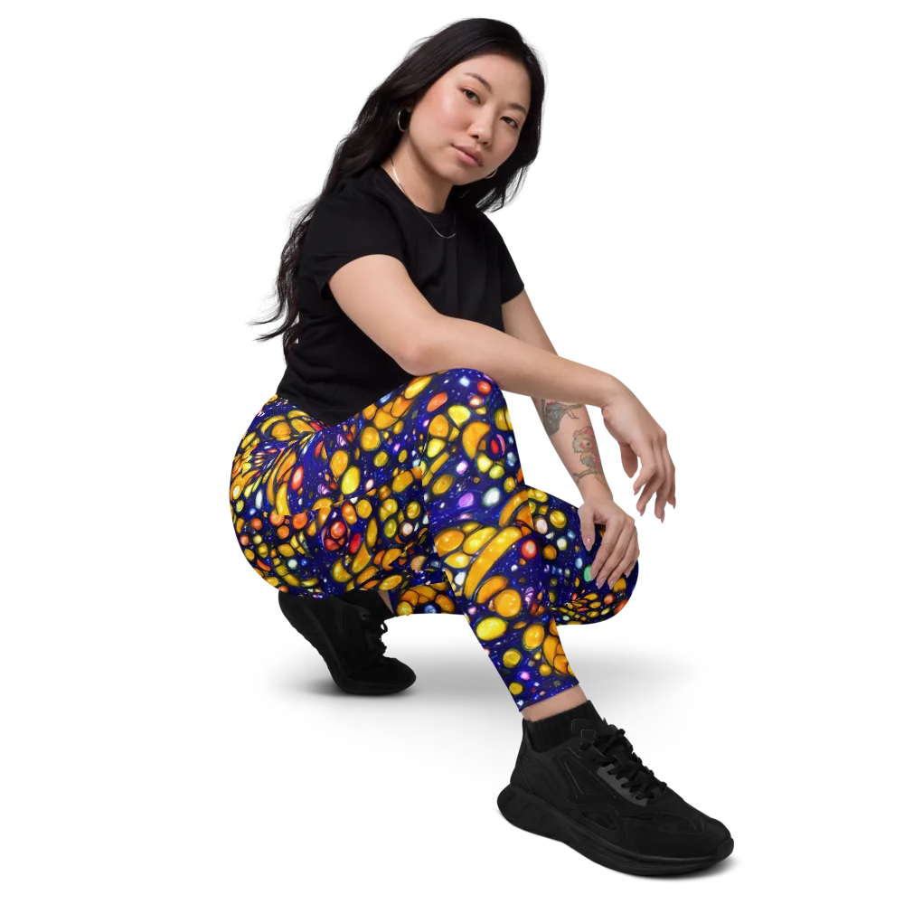 Ultramarine Carnival on Leggings with Pockets — Right Front