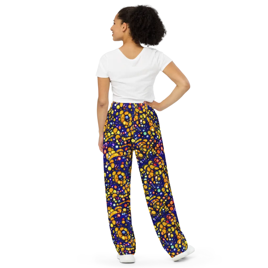 Ultramarine Carnival on Wide-Leg Pants — Back